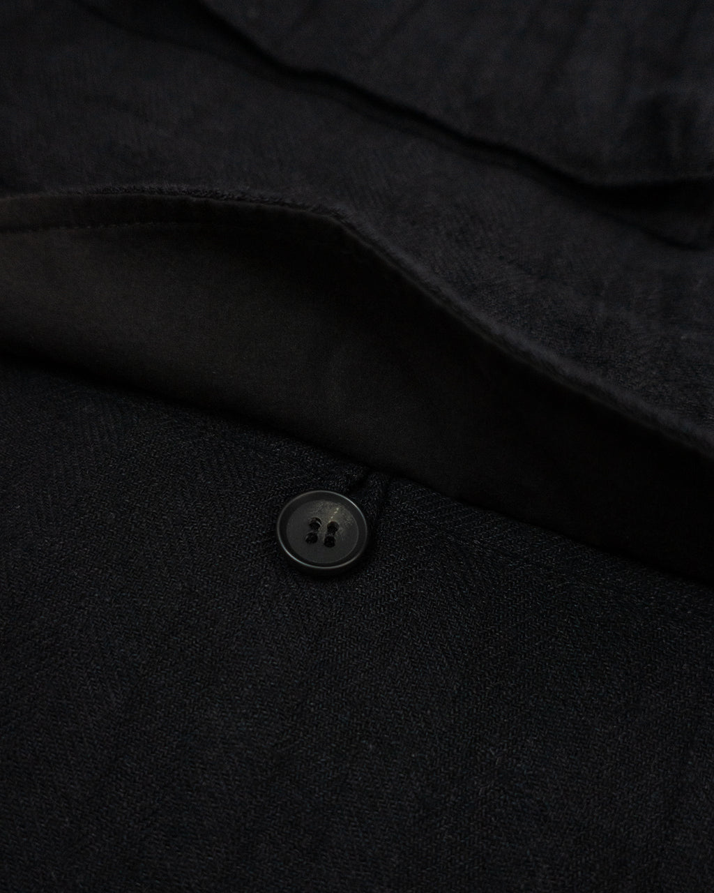 Linen Herringbone M-43 Field Jacket <#black>