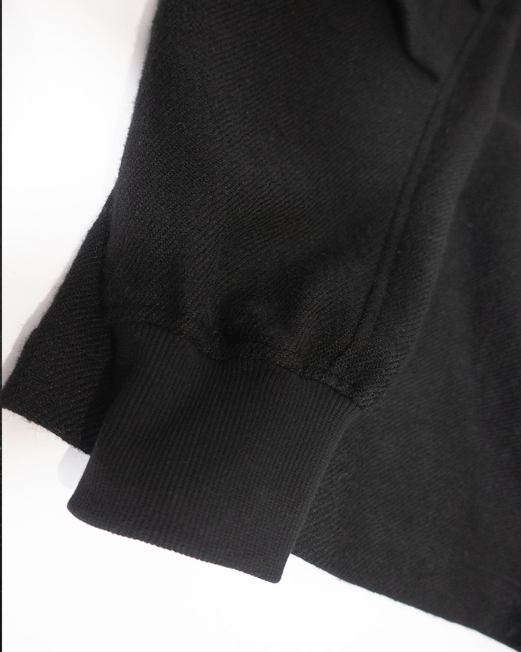Shetland Wool Linen Crew Neck LS Tuck Rib Pullover <#black>