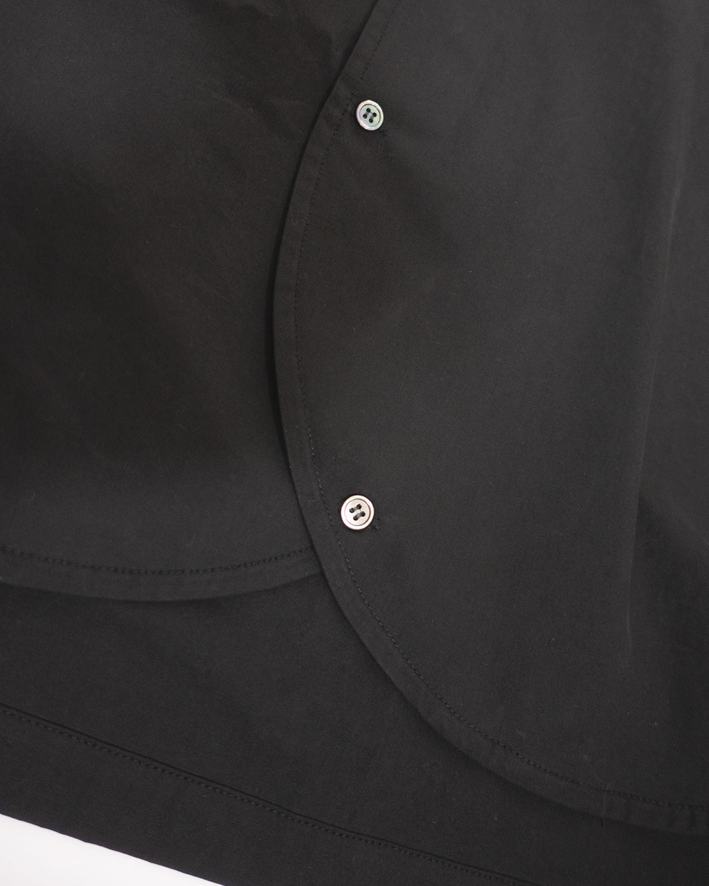 Cotton Typewriter Round Slit Long Officer Shirt <#ink black>