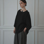Crew Neck Half Sleeve Over Pullover.