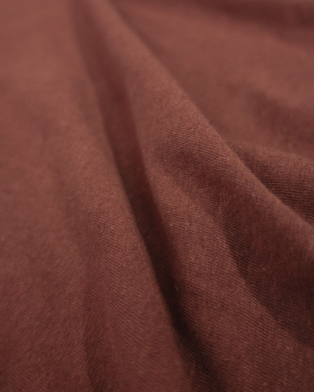 Linen Jersey Henley Neck Middle Length L/S Tee <#terracotta>