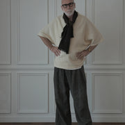 Waffle Russell V Neck 3/4 Sleeve Dolman Knit Pullover.