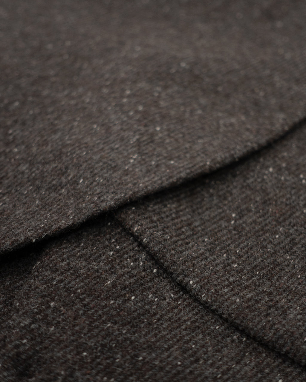 Wool Blend Tweed Back-Open Layered Crew Neck Vest <#brown>