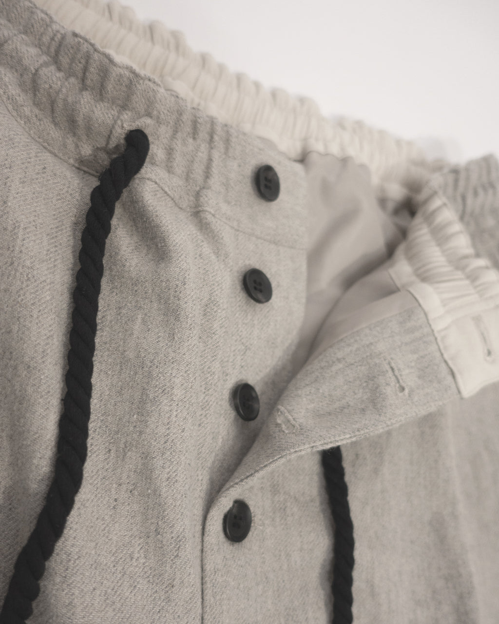 Shetland Wool Linen Rope Belt Easy Sarouel Pants <#light gray>