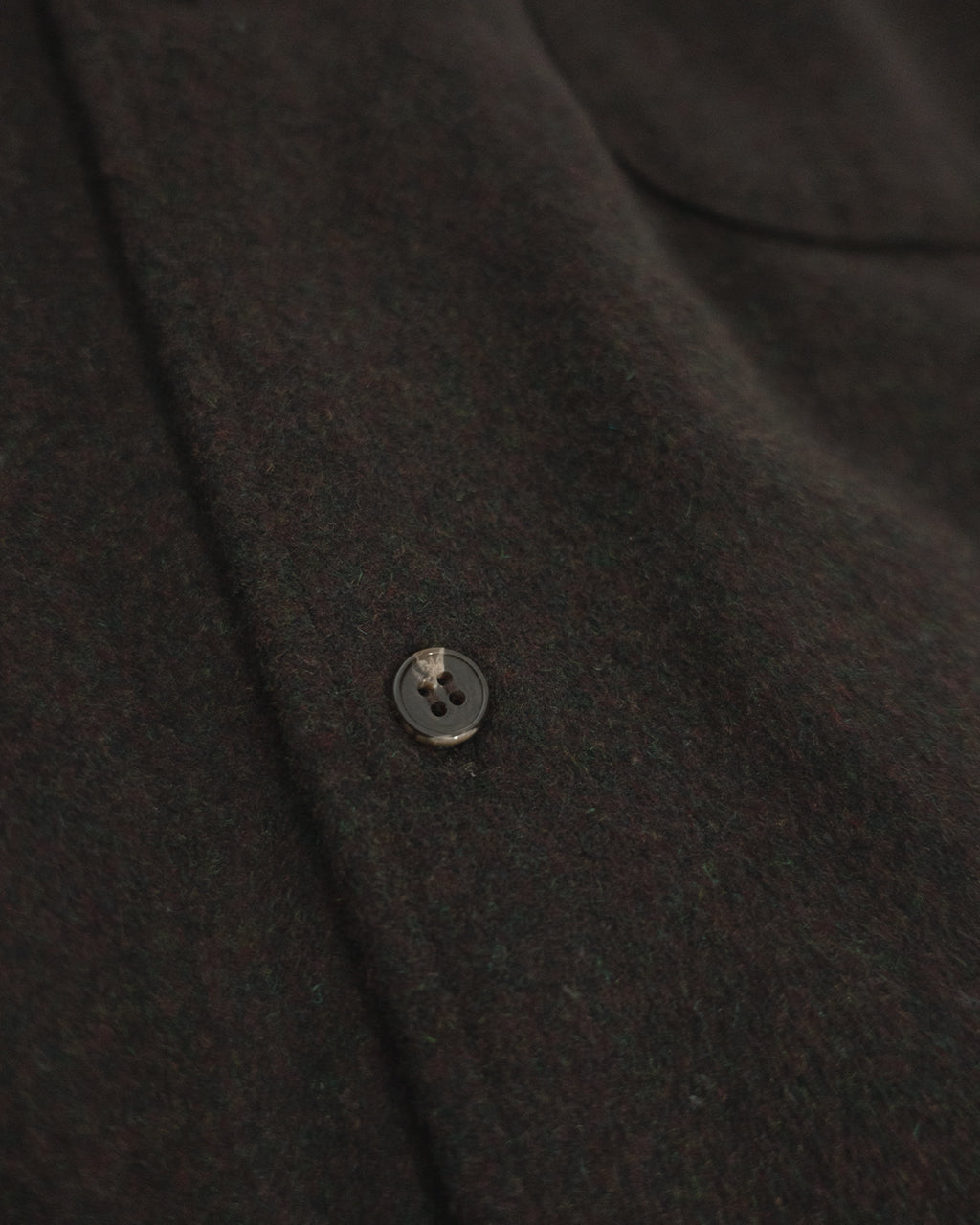 Wool Blend Heavy Flannel Wide Tuck Over Shirt <#olive>