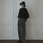 Double Hem Coin Pocket 2Tuck Wide Slacks.