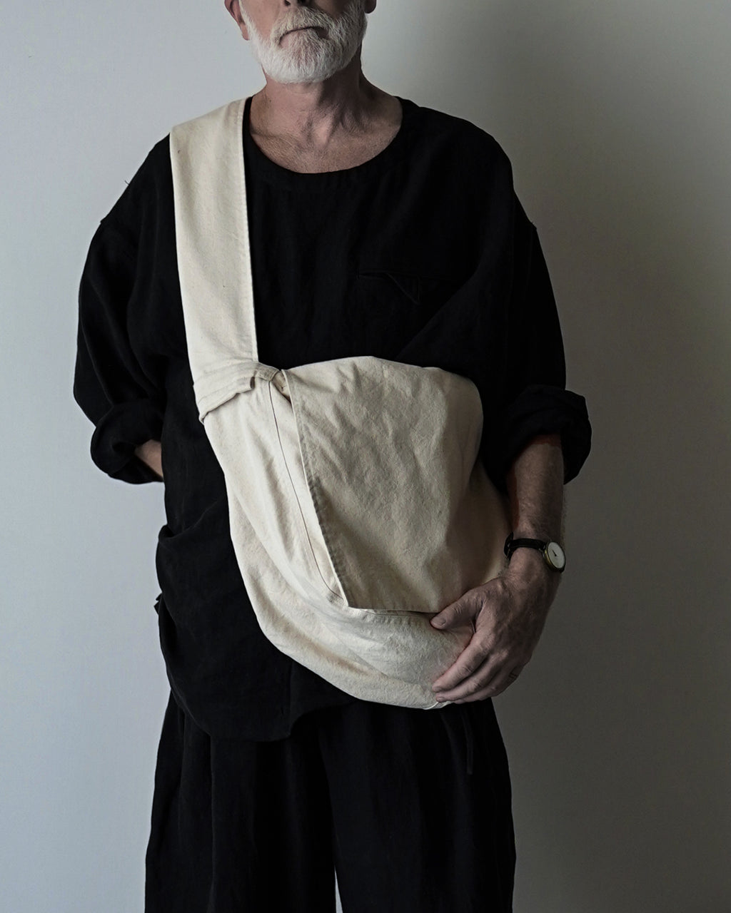 Cotton Canvas News Paper Bag <#ivory>