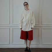 Band Collar Henley Neck Like Atelier Shirt.
