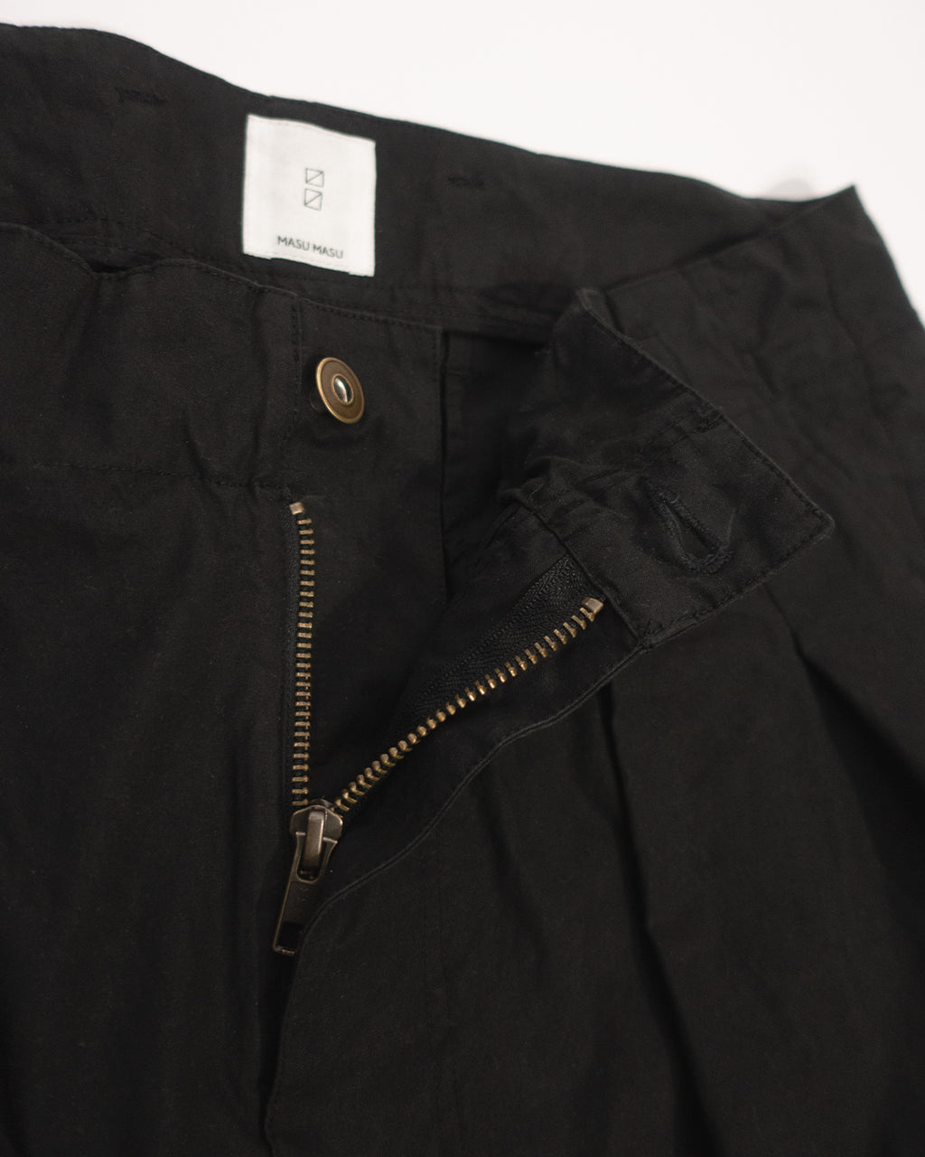 Oiled Wax Washed Moleskin Wide Baggy Pants <#black>