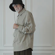 Layered Design Dress Military Shirt.