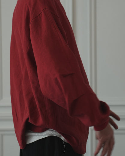Crew Neck LS Tuck Rib Pullover.