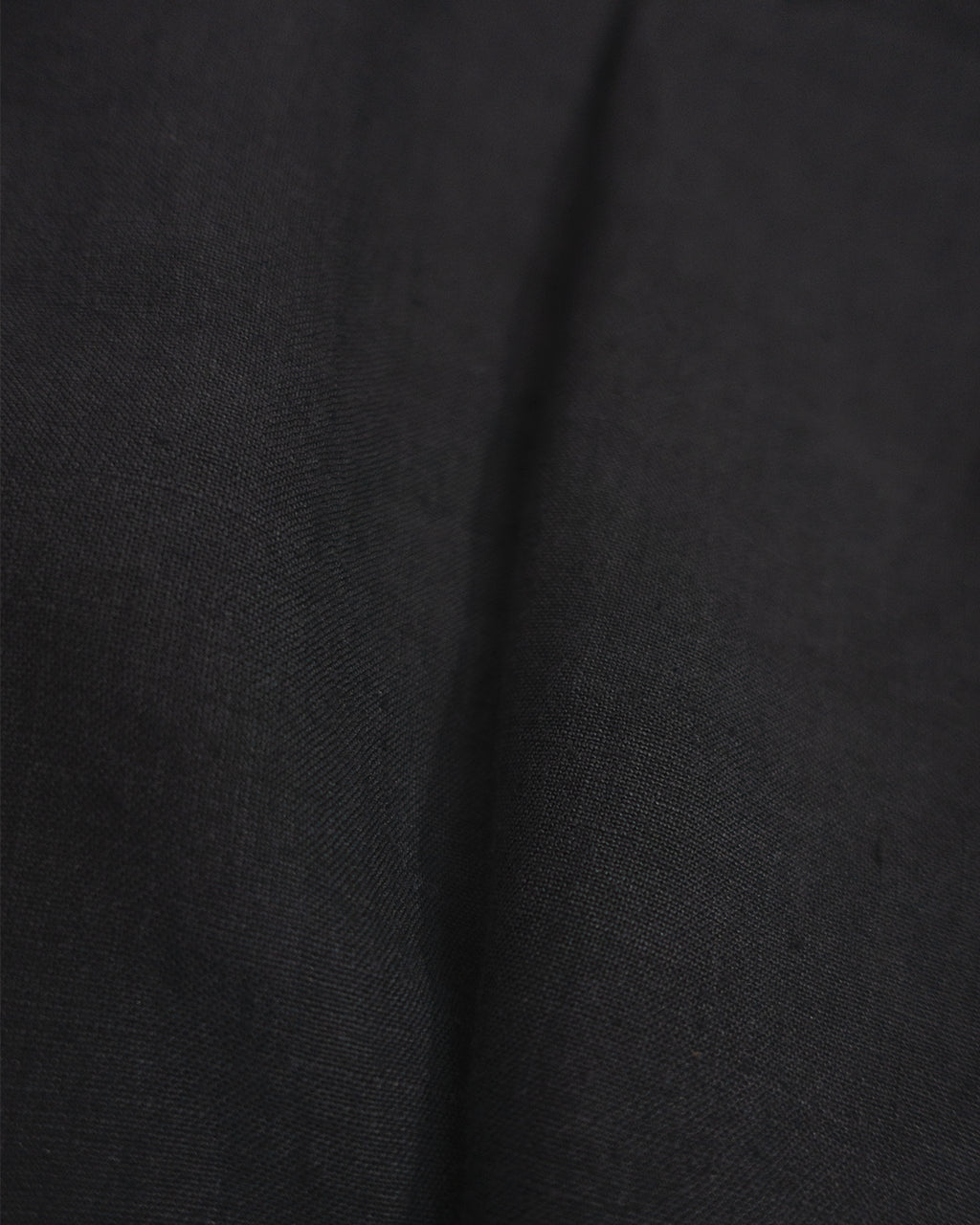 Wash Linen Open Collar 3/4 Sleeve Sleeping Shirt <#black>