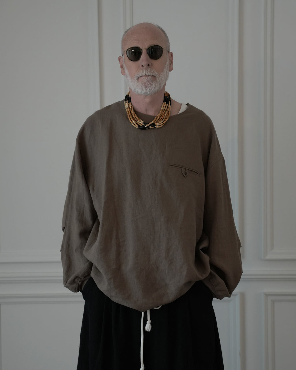 Crew Neck LS Tuck Rib Pullover.