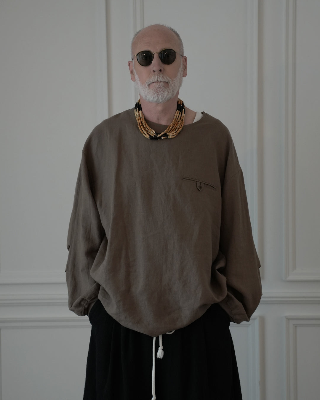 Crew Neck LS Tuck Rib Pullover.