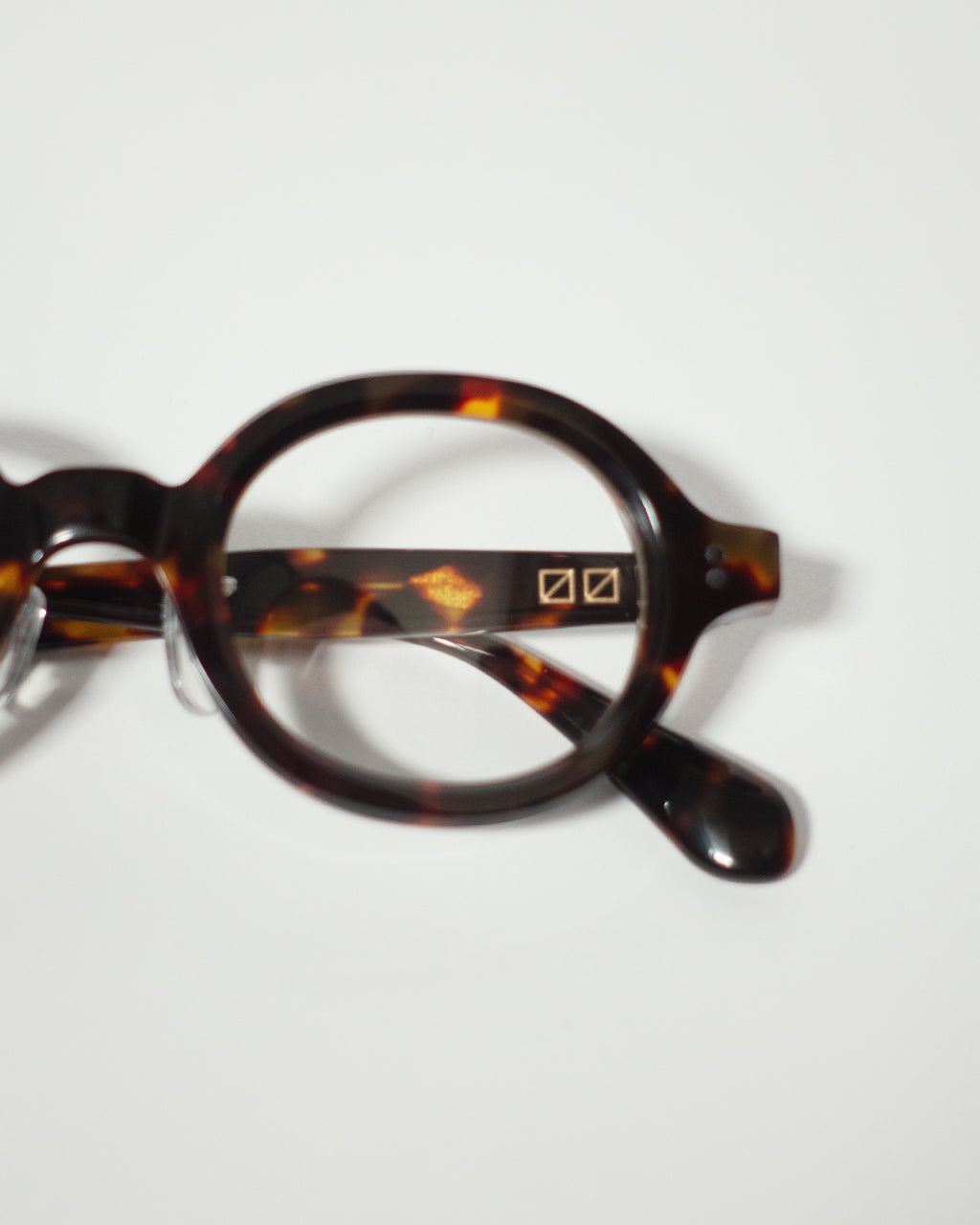 〼〼×Sabae Television Cut Modern Frame Glasses <#brown>