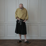 High Waist 2 Tuck Wide Half Trousers.