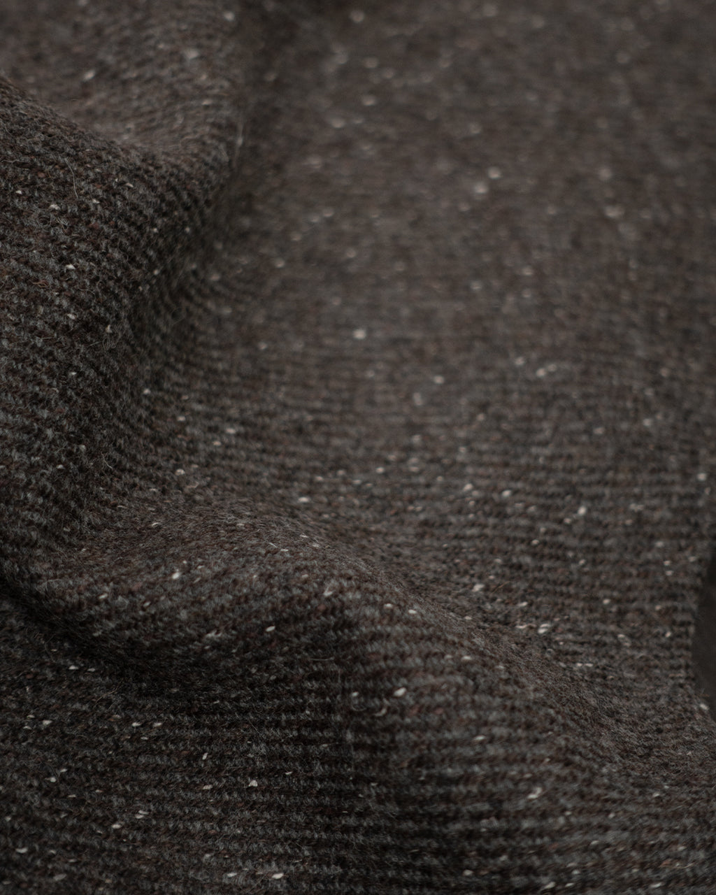 Wool Blend Tweed Back-Open Layered Crew Neck Vest <#brown>