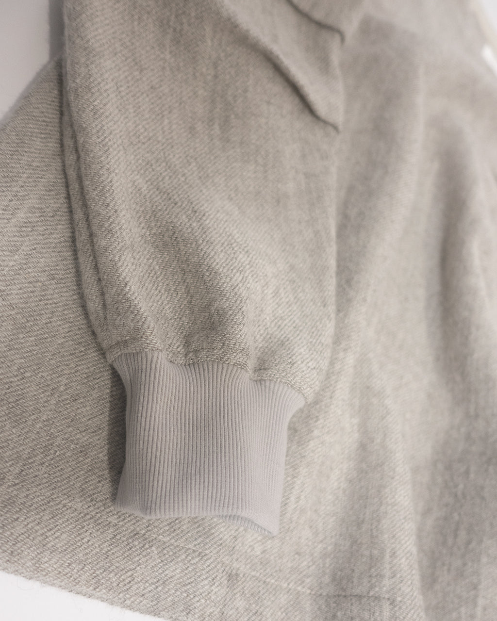 Shetland Wool Linen Crew Neck LS Tuck Rib Pullover <#light gray>