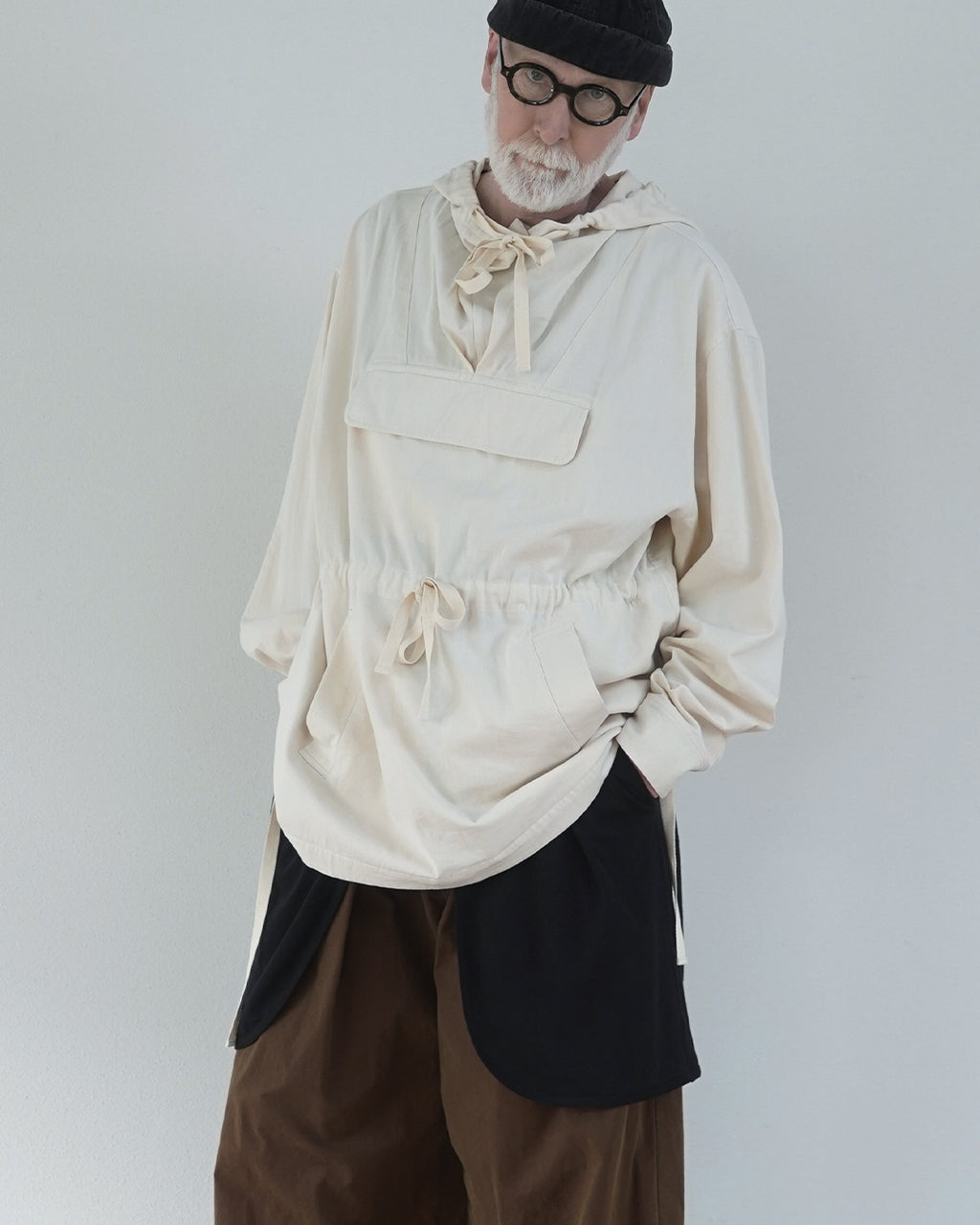 Linen Jersey Inner Layered Front Slit Tank Top <#black>