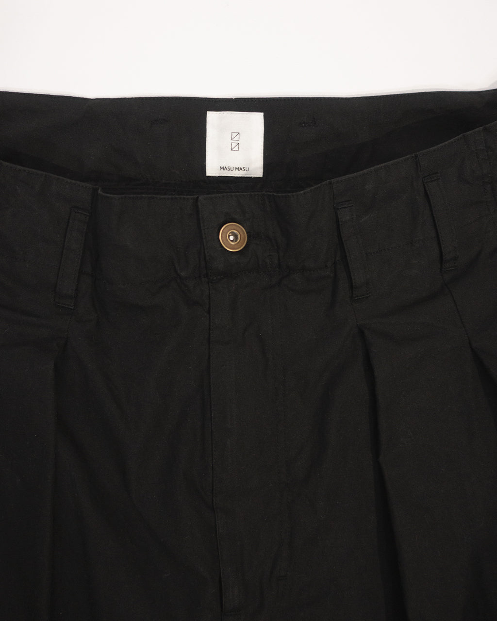 Oiled Wax Washed Moleskin Wide Baggy Pants <#black>