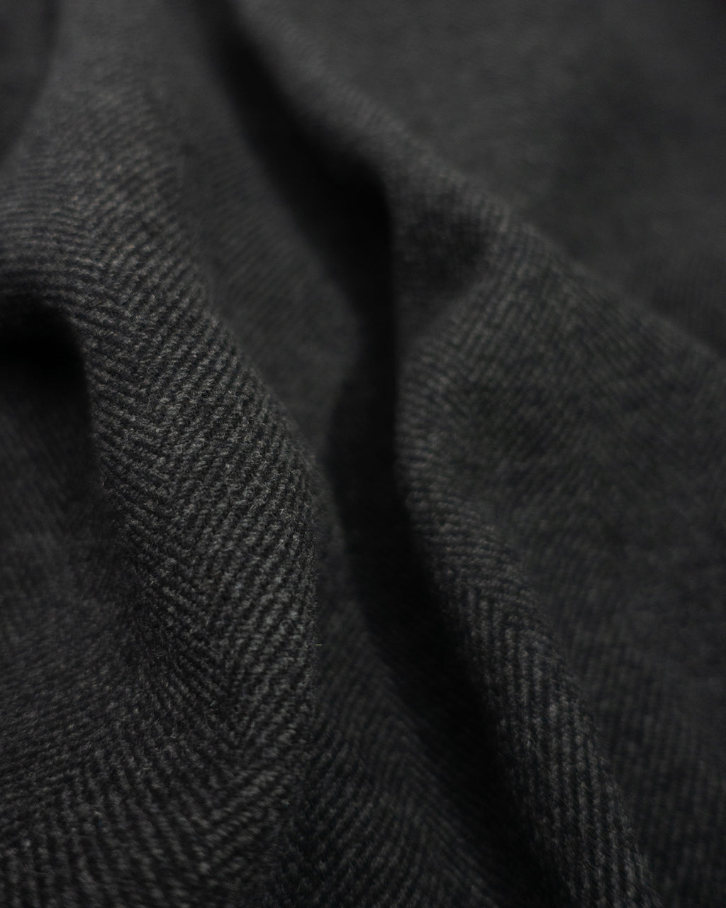 Wool Blend Herringbone Tweed Volume Zip Blouson <#black>