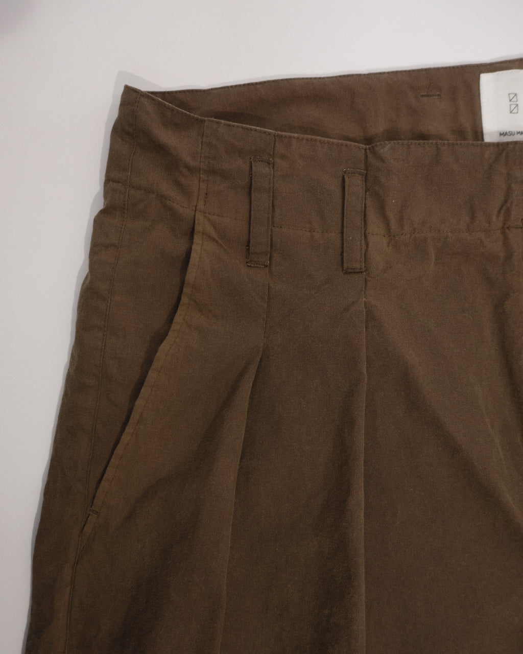 Oiled Wax Washed Moleskin Wide Baggy Pants <#camel>