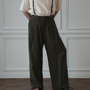 Double Hem Coin Pocket 2Tuck Wide Slacks.