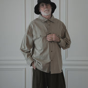 Layered Design Dress Military Shirt.