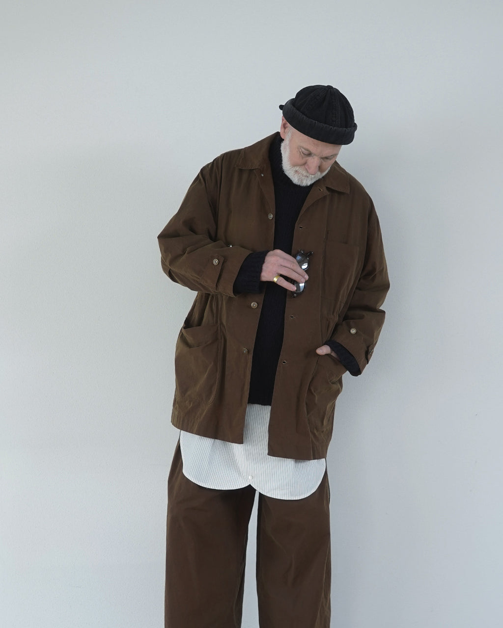 Oiled Wax Washed Moleskin 6-pocket Coverall  <#camel>