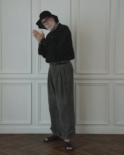 Double Hem Coin Pocket 2Tuck Wide Slacks.