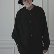 Band Collar Henley Neck Like Atelier Shirt.