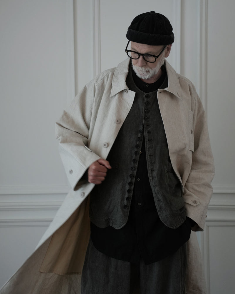 Back Flare A-Line Officer Bal Collar Coat.