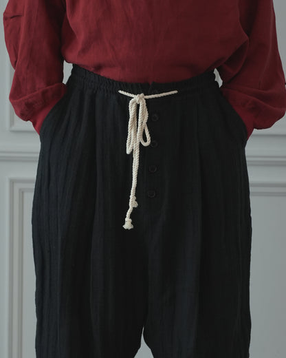Ankle Length Easy Sarouel Pants〈 000011-14 〉