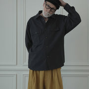 Layered Design Dress Military Shirt.