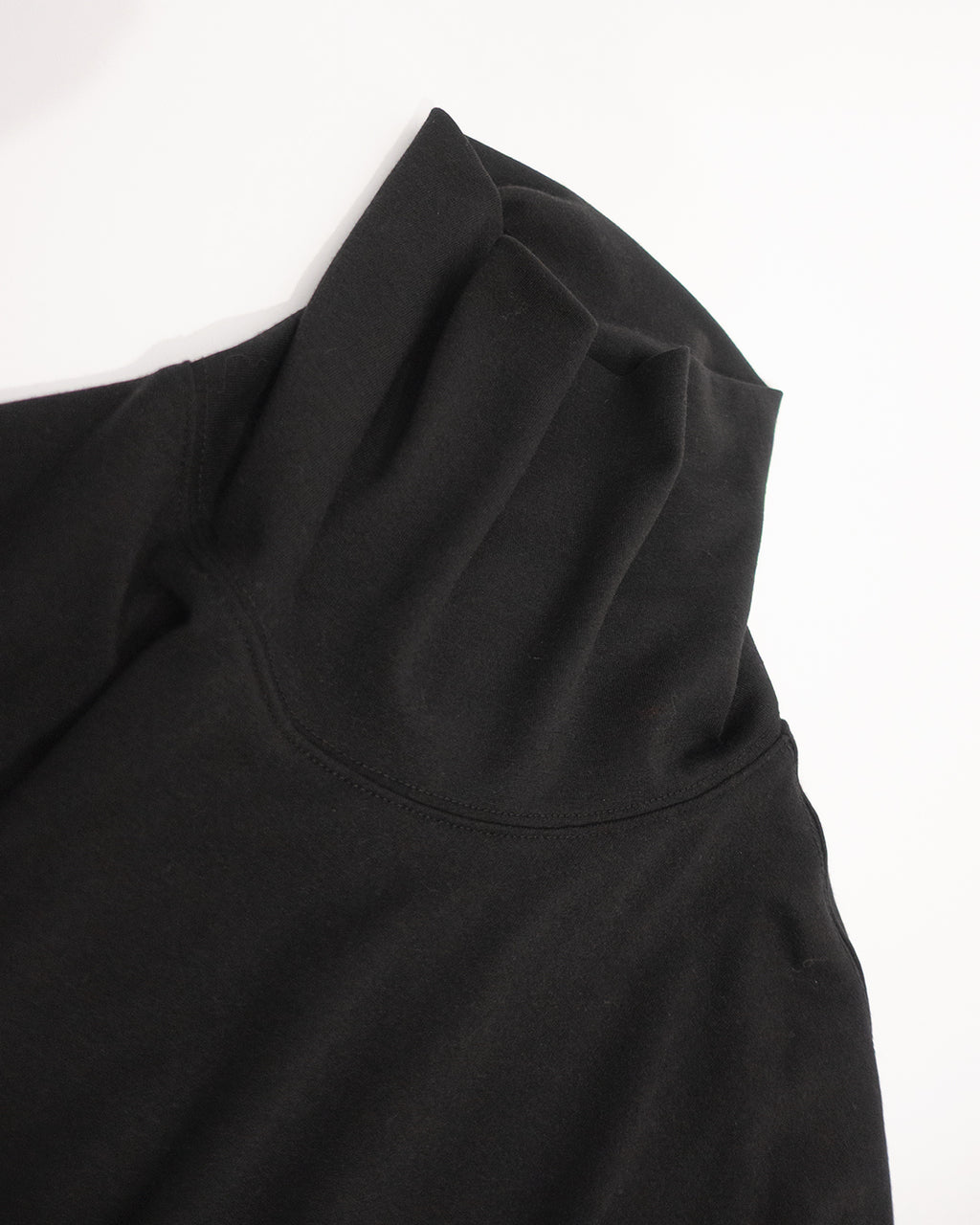 Super100s WOOL Plating Turtleneck L/S Logo TEE <#black>