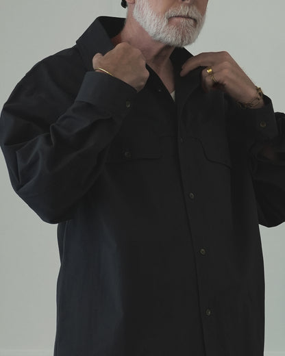 Layered Design Dress Military Shirt〈 000004-13 〉