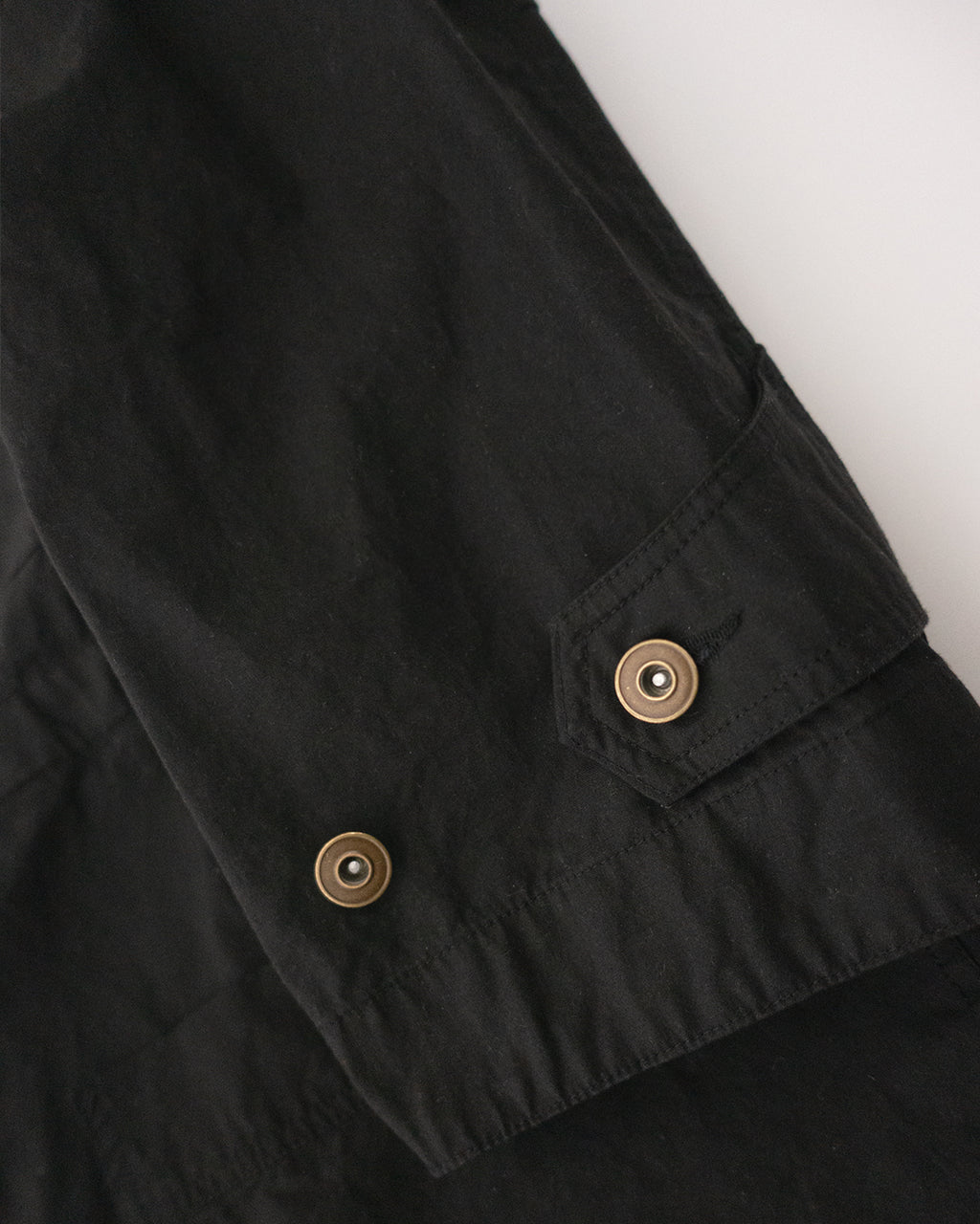 Oiled Wax Washed Moleskin 6-pocket Coverall <#black>