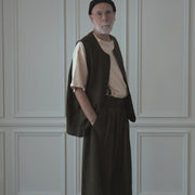 Button Design Crew Neck Vest.