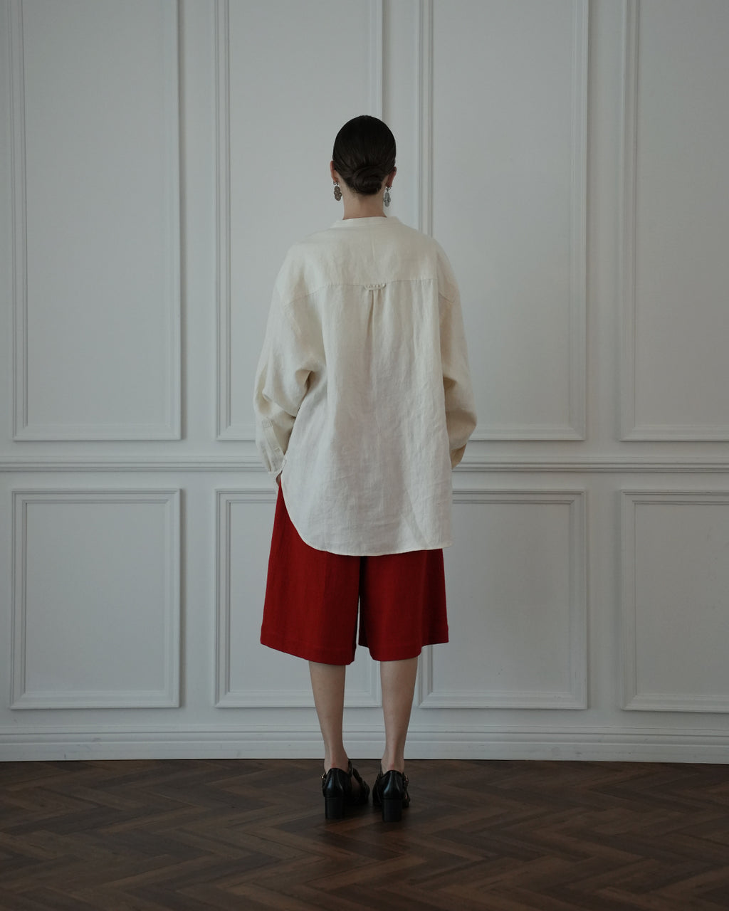 Band Collar Henley Neck Like Atelier Shirt.