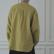 Band Collar Henley Neck Like Atelier Shirt.