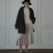 Back-Open Peak Lapel Double-Breasted Over Jacket.