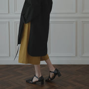 Key Neck Side Slit Long Length Pullover Shirt.