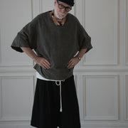 Crew Neck Half Sleeve Over Pullover.