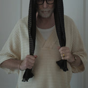 Waffle Russell V Neck 3/4 Sleeve Dolman Knit Pullover.