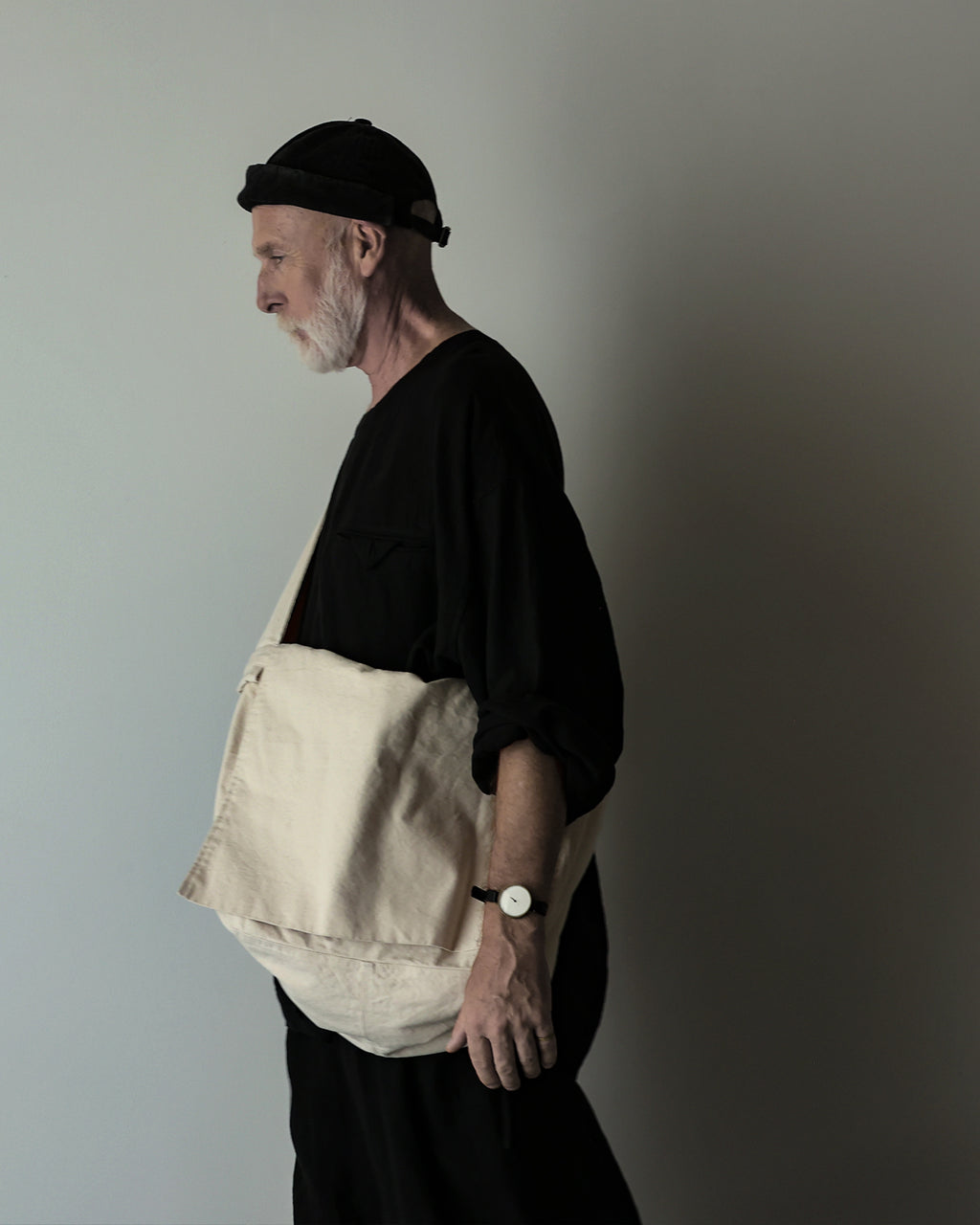 Cotton Canvas News Paper Bag <#ivory>
