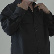 Layered Design Dress Military Shirt.