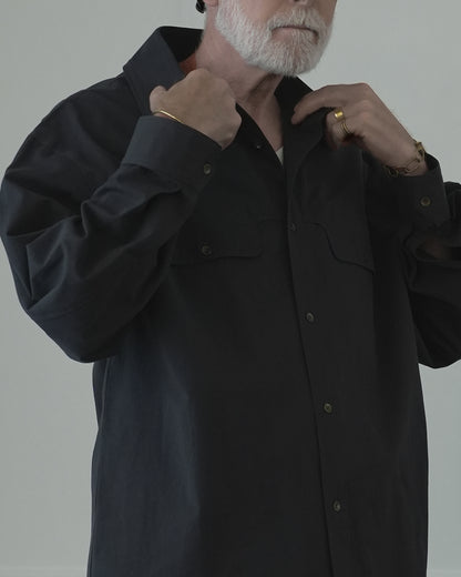 Layered Design Dress Military Shirt.