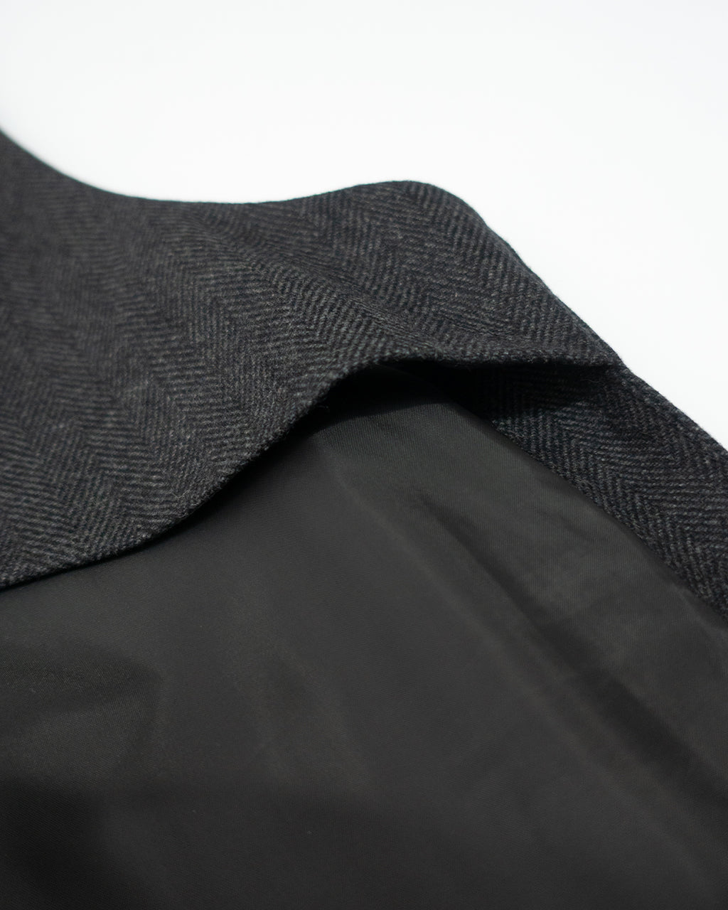 Wool Blend Tweed Back-Open Layered Crew Neck Vest <#black>
