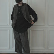 Button Design Crew Neck Vest.