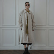 Back Flare A-Line Officer Bal Collar Coat.